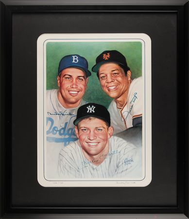 Lot #908 Mickey Mantle, Willie Mays, and Duke Snider Multi-Signed Limited Edition Print - Image 2