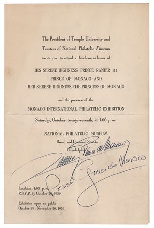Lot #215 Princess Grace and Prince Rainier Signed
