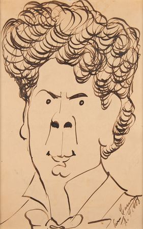 Lot #556 Enrico Caruso Original Portrait Sketch - Image 1