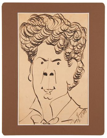 Lot #556 Enrico Caruso Original Portrait Sketch - Image 2