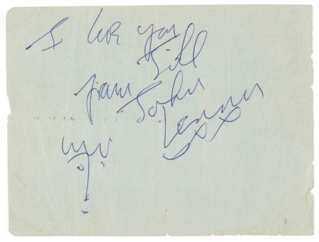 Lot #538 Beatles: John Lennon Signed Self-Portrait Sketch - Image 1
