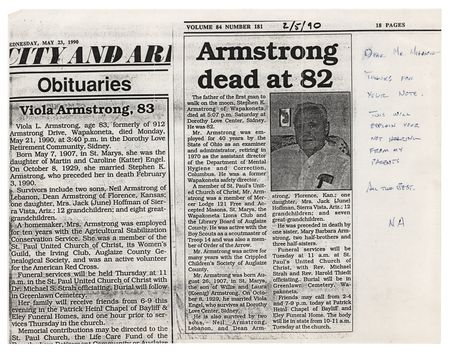 Lot #308 Neil Armstrong Autograph Note Signed - Image 1