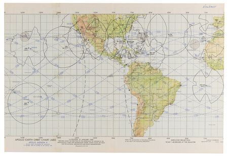 Lot #301 Apollo 9 Earth Orbit Chart Chart - Image 1