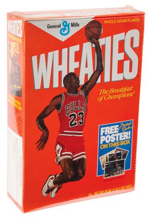 Lot #903 Michael Jordan 1989 General Mills Wheaties Box with Poster (Sealed) Wheaties Box - Image 1