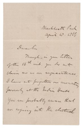 Lot #498 John Stuart Mill Autograph Letter Signed - Image 1