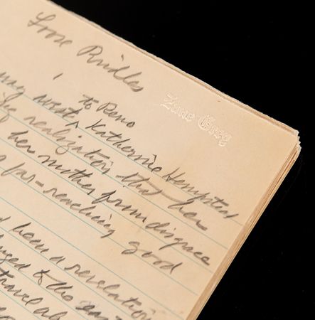 Lot #420 Zane Grey Handwritten Manuscript for 'Loose Bridles' - Image 2