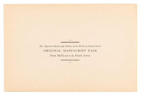 Lot #433 Frank Norris Argonaut Manuscript Edition of His Collected Works (Ltd. Ed. #106/245) - Image 3