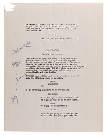 Lot #630 The Doors: Jim Morrison Original Script for 'The Hitchiker' - Image 4