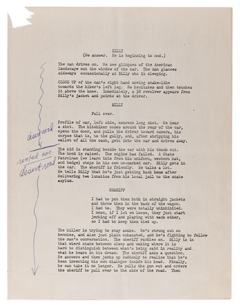 Lot #630 The Doors: Jim Morrison Original Script for 'The Hitchiker' - Image 5
