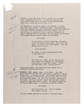 Lot #630 The Doors: Jim Morrison Original Script for 'The Hitchiker' - Image 7