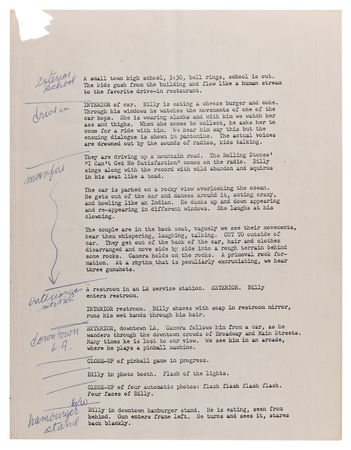 Lot #630 The Doors: Jim Morrison Original Script for 'The Hitchiker' - Image 8