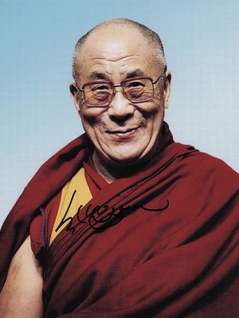 Lot #159 Dalai Lama Signed Photograph
