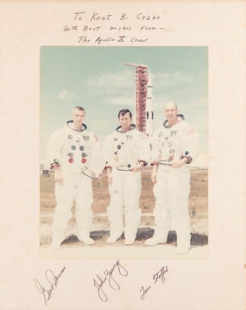 Lot #297 Apollo 10 Signed Oversized Photograph - Image 1