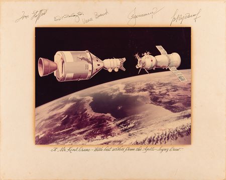 Lot #304 Apollo-Soyuz Signed Oversized Photograph - Image 1