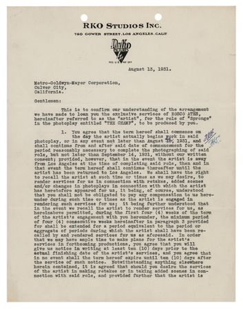 Lot #824 Movie Moguls: Irving Thalberg, Samuel Goldwyn, and Louis B. Mayer (3) Documents Signed - Image 4