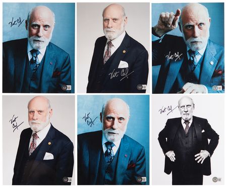 Lot #154 Vint Cerf Huge Lot of (42) Autographs - Sketches, Signed Photos, and Business Cards - Image 2