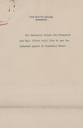 Lot #116 Woodrow Wilson: Newton D. Baker Original 'League of Nations' Speech at the 1920 Ohio Democratic State Convention - Image 3