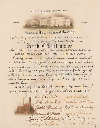 Lot #361 Bureau of Engraving and Printing Multi-Signed (12) Certificate - Image 1