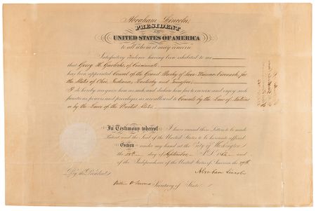 Lot #9 President Abraham Lincoln Appoints a Consul to Support the Germanic Presence in America's War-Torn Midwest - Image 2