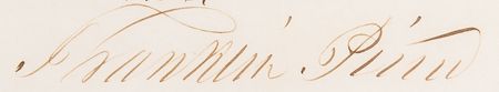 Lot #8 Franklin Pierce Document Signed as President for a 
