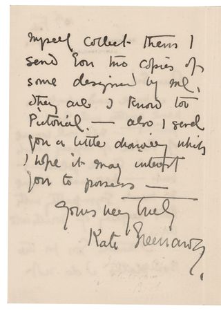 Lot #488 Kate Greenaway Autograph Letter Signed - Image 2