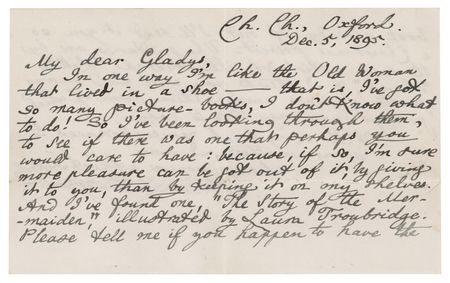 Lot #415 Charles L. Dodgson Autograph Letter Signed: 