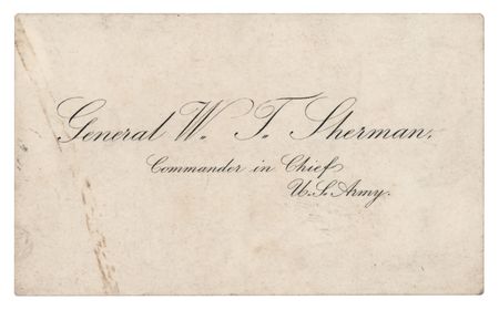 Lot #275 William T. Sherman Signed 'Commander in Chief' Visiting Card - Image 2