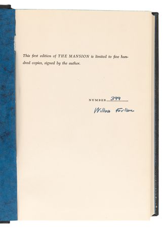 Lot #485 William Faulkner Signed Book - The Mansion (Ltd. Ed. #399/500) - Image 4