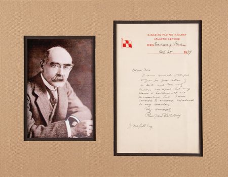 Lot #494 Rudyard Kipling Autograph Letter Signed - Image 1