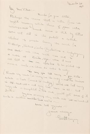 Lot #423 Ernest Hemingway Autograph Letter Signed on His Mail and the Great Depression: 