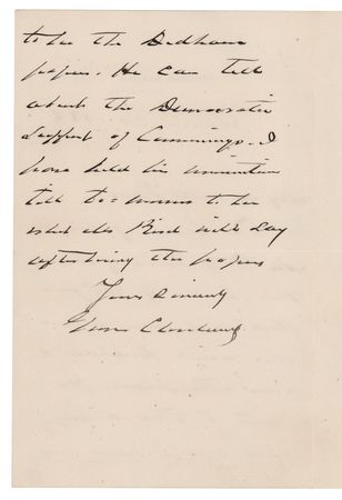 Lot #31 Grover Cleveland Autograph Letter Signed as President to the Postmaster General, Asking for Advice on a Nomination - Image 2