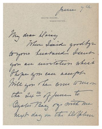 Lot #92 Edith Roosevelt Autograph Letter Signed as First Lady - Image 1