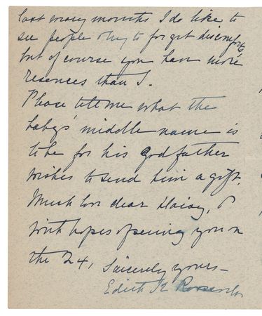 Lot #92 Edith Roosevelt Autograph Letter Signed as First Lady - Image 4