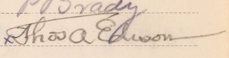 Lot #166 Thomas Edison (4) Signatures on Orange Post Office Documents - Image 4