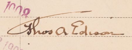 Lot #166 Thomas Edison (4) Signatures on Orange Post Office Documents - Image 5
