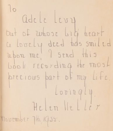 Lot #131 Helen Keller Signed Book - Teacher - 