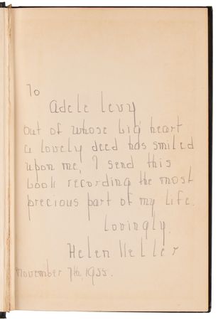 Lot #131 Helen Keller Signed Book - Teacher - 