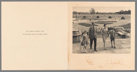 Lot #218 Queen Elizabeth II and Prince Philip Signed Christmas Card (1959) - Image 1