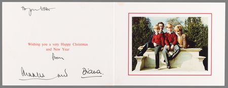 Lot #129 Princess Diana and King Charles III Signed Christmas Card (1990) - Image 1