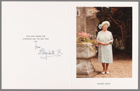 Lot #167 Elizabeth, Queen Mother Signed Christmas Card (1991) - Image 1