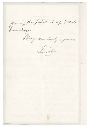 Lot #195 Joseph Lister Autograph Letter Signed - Image 2