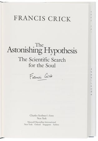 Lot #162 DNA: Francis Crick Signed Book - The Astonishing Hypothesis: The Scientific Search for the Soul - Image 4