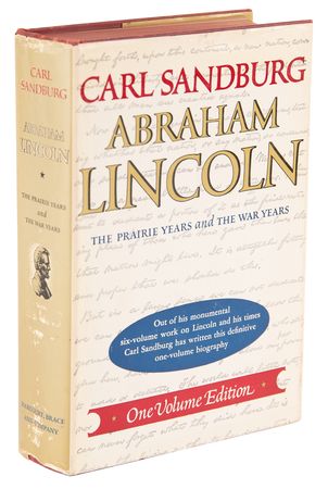 Lot #505 Carl Sandburg Signed Book - Abraham Lincoln: The Prairie Years and the War Years - Image 3
