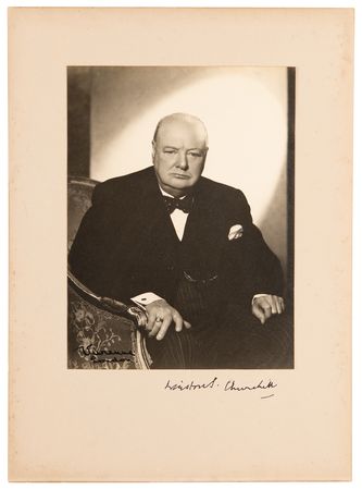 Lot #122 Winston Churchill Signed Photograph by Vivienne of London - Image 1