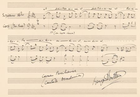 Lot #529 Benjamin Britten Autograph Musical Quotation Signed - 'Cantata academica, Carmen basiliense, Op. 62' - Image 1