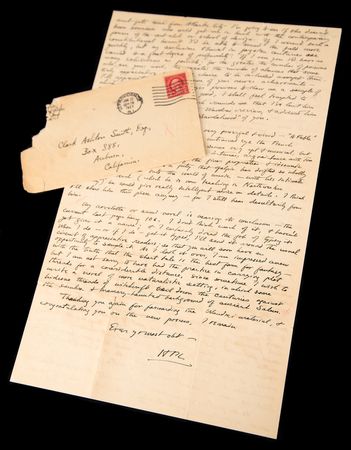Lot #429 H. P. Lovecraft Content-Rich Autograph Letter Signed on Writing Weird Fiction: 