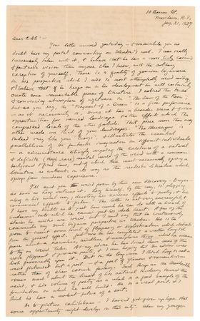 Lot #429 H. P. Lovecraft Content-Rich Autograph Letter Signed on Writing Weird Fiction: 