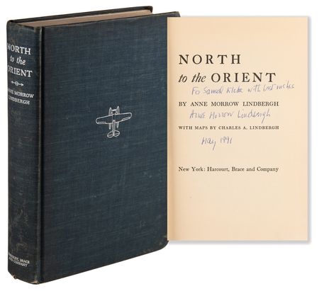 Lot #281 Anne Morrow Lindbergh Signed Book - North to the Orient - Image 1