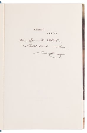 Lot #221 Carl Sagan Signed Book - Contact - Image 4