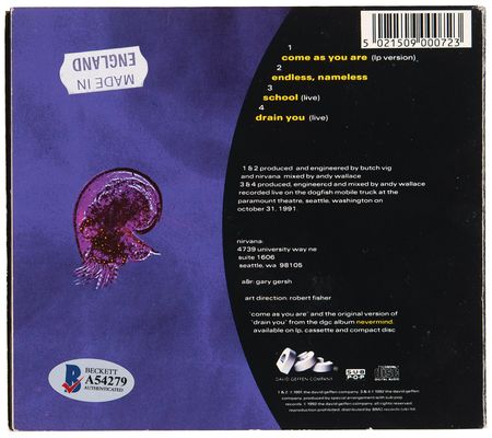 Lot #545 Nirvana Signed CD Single -  'Come as You Are' (UK Import) - Image 3